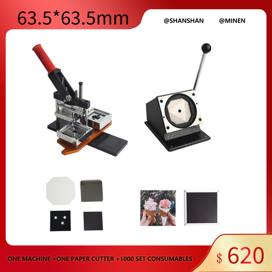 63.5*63.5 mm (2.5*2.5 inches) Square Fridge Magnet Machine Kit