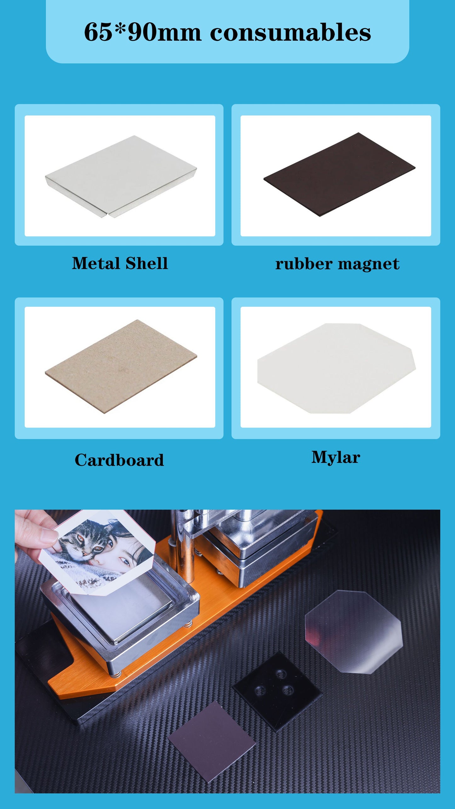 65*90 mm(2.6*3.6 inches) 1000 Acrylic Or Cardboard Consumables