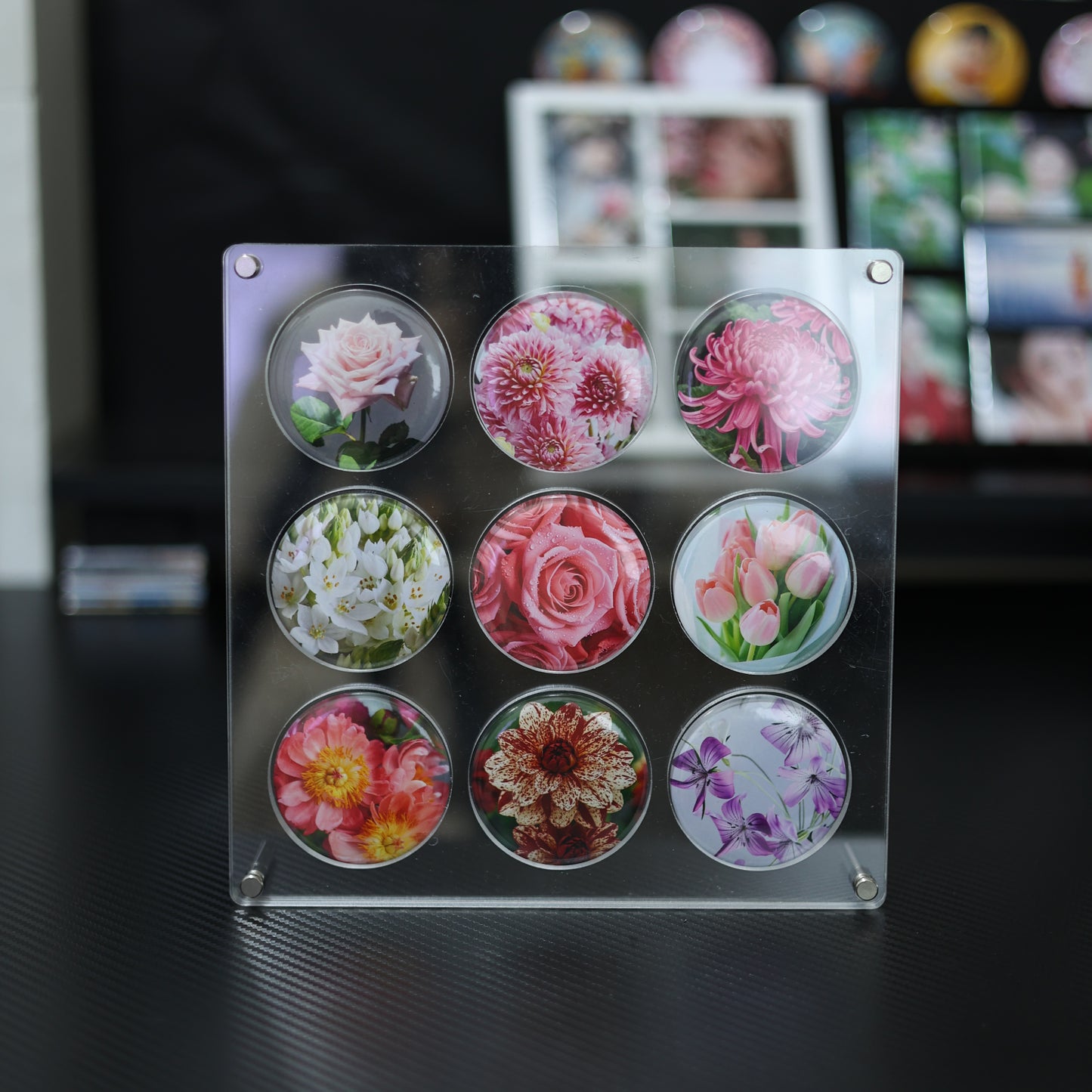 58mm(2.28 inches) Circular 9-compartment display shelf (non-magnetic)