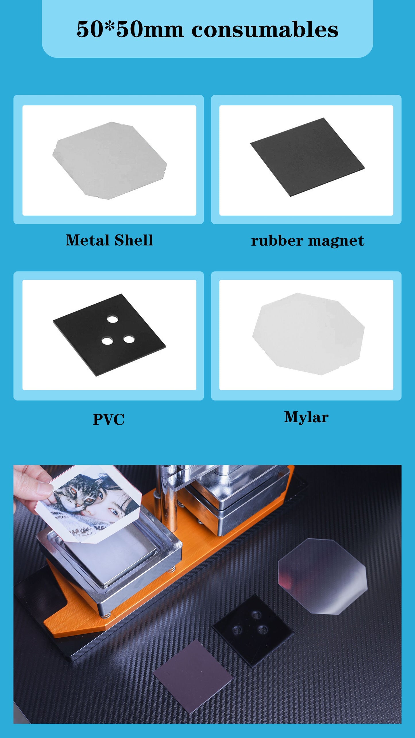 50*50 mm(2*2 inches) 1000 Acrylic Or Cardboard Consumables